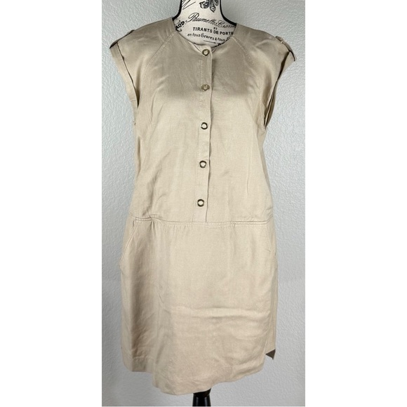 Melanie Lyne Button Front Linen Dress, size 8 - Picture 2 of 12